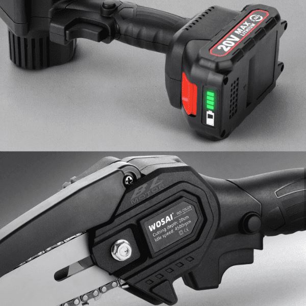 Motosserra Elétrica MiniPro Portátil Com Bateria Recarregável e Capa Protetora