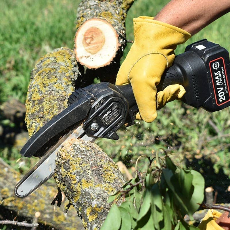 Motosserra Elétrica MiniPro Portátil Com Bateria Recarregável e Capa Protetora
