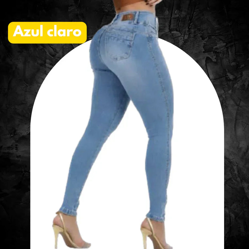 KIT 6 Calças Jeans Modeladoras + Cinto Fivela Argola Dupla de Brinde