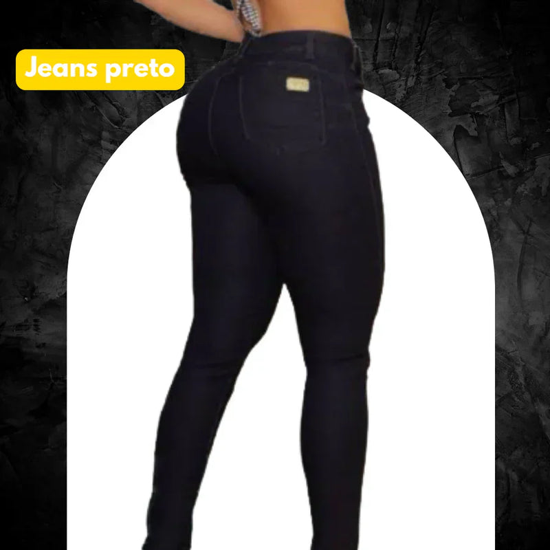KIT 6 Calças Jeans Modeladoras + Cinto Fivela Argola Dupla de Brinde
