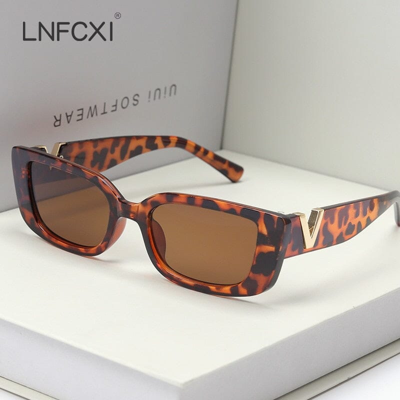 Óculos de Sol Feminino Vintage Retangular - Virgínia - Proteção UV400